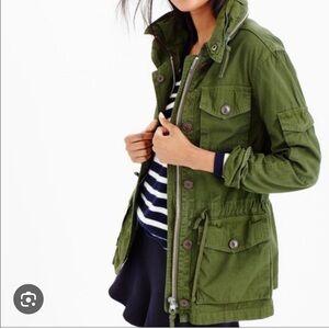 J Crew women utility barn jacket hunter green sz XXS